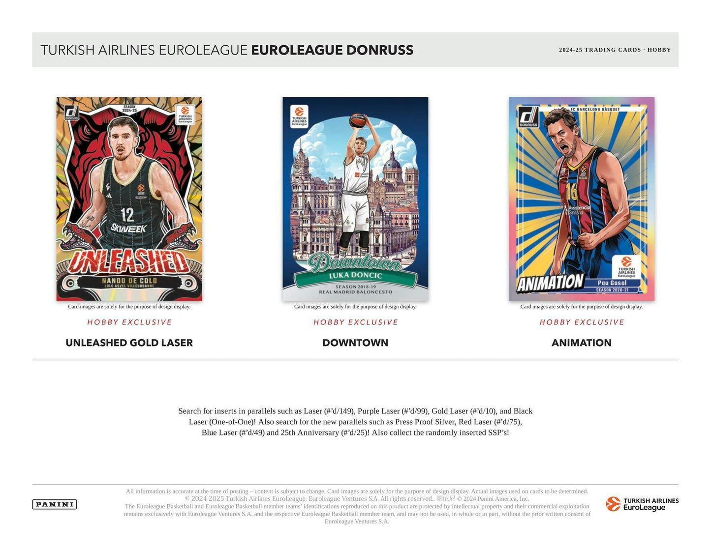 2024 - 25 Panini Donruss Turkish Airlines EuroLeague Basketball Hobby Box - Columbia Hobby - Sports Card Boxes - Toploaders - Card Savers