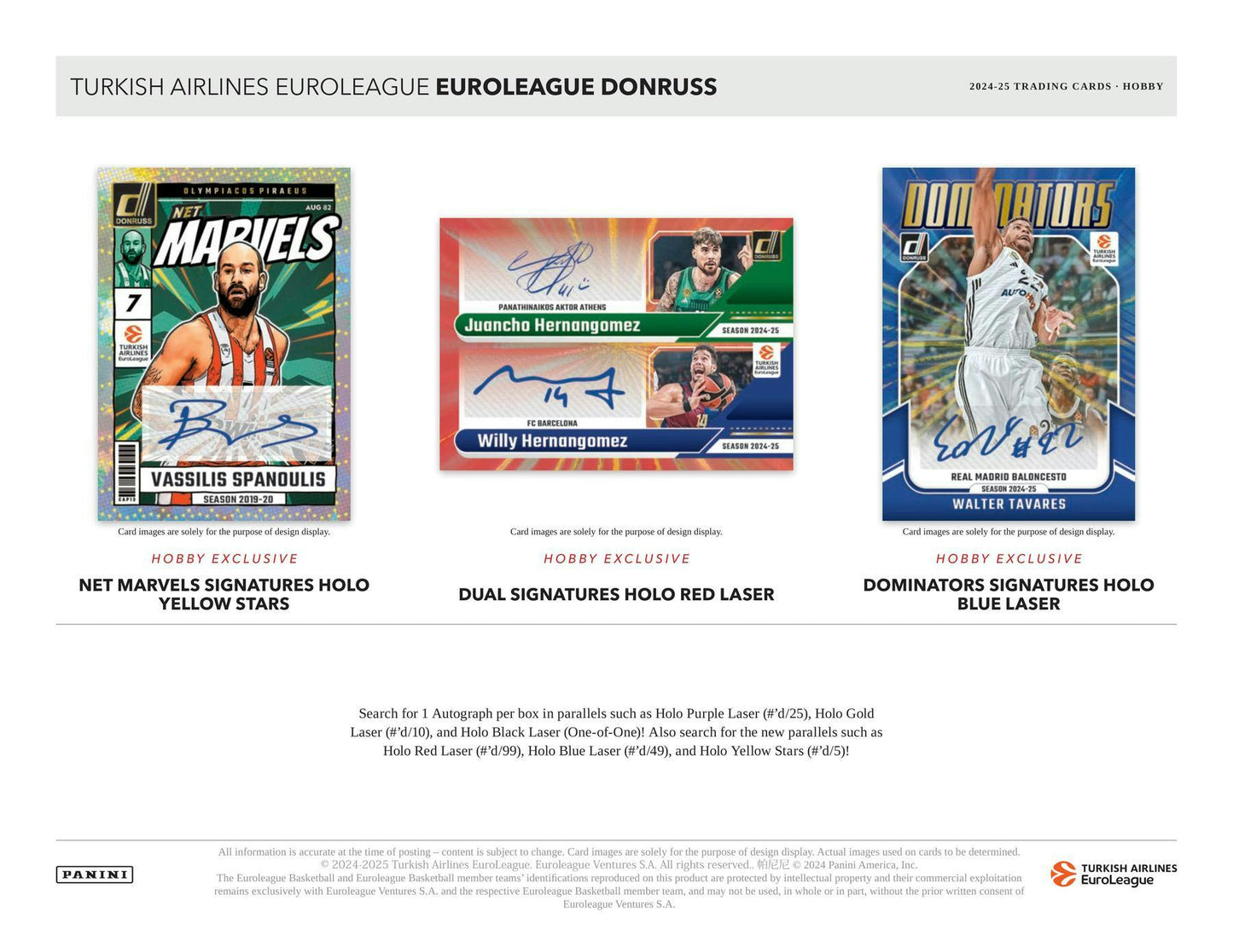 2024 - 25 Panini Donruss Turkish Airlines EuroLeague Basketball Hobby Box - Columbia Hobby - Sports Card Boxes - Toploaders - Card Savers