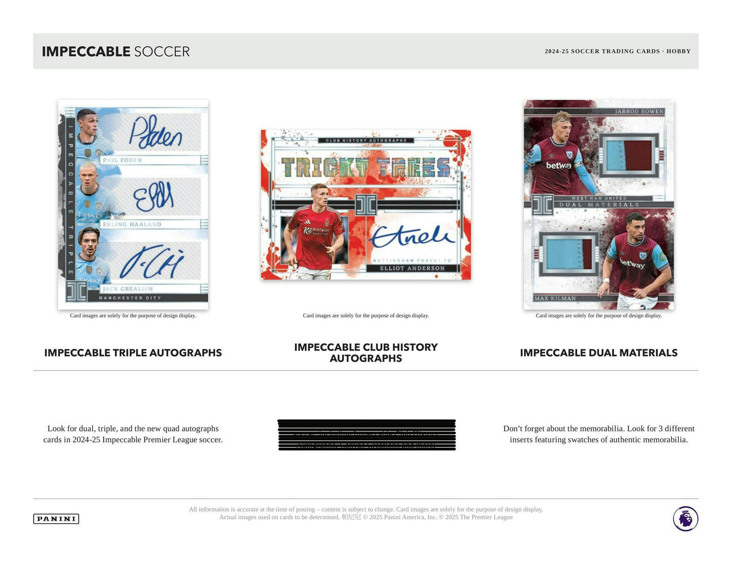 2024 - 25 Panini Impeccable Soccer Hobby Box - Columbia Hobby - Sports Card Boxes - Toploaders - Card Savers