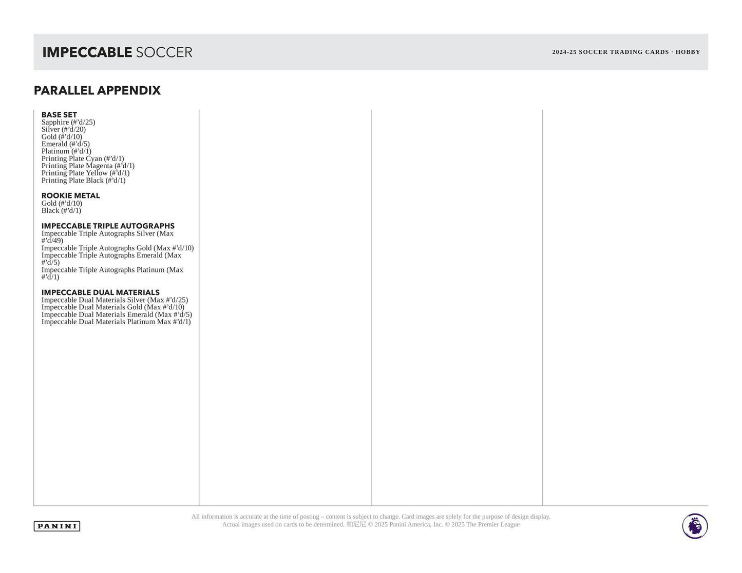 2024 - 25 Panini Impeccable Soccer Hobby Box - Columbia Hobby - Sports Card Boxes - Toploaders - Card Savers