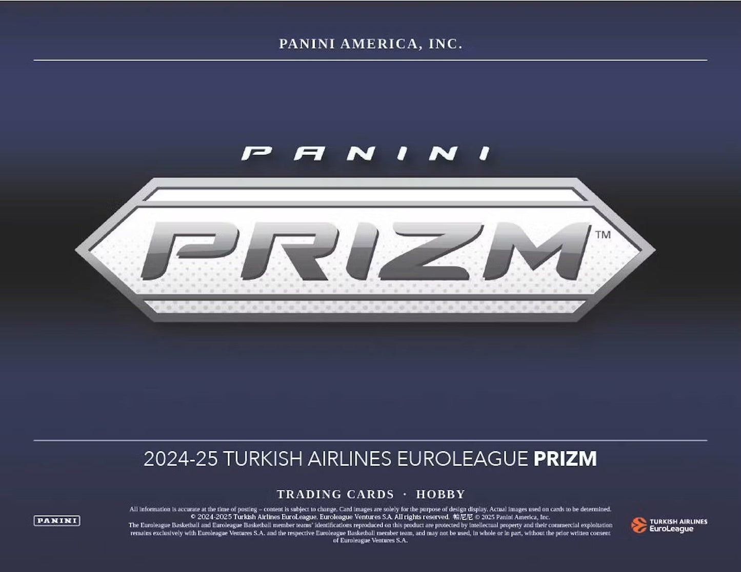 2024 - 25 Panini Prizm Turkish Airlines EuroLeague Basketball Hobby Box - Columbia Hobby - Sports Card Boxes - Toploaders - Card Savers