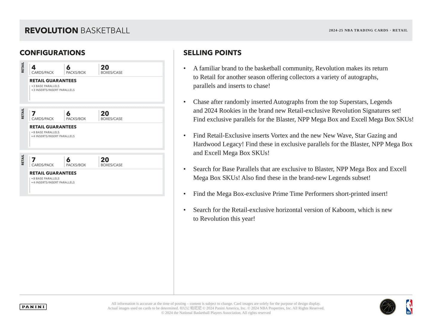 2024 - 25 Panini Revolution Basketball 6 - Pack Blaster Box - Columbia Hobby - Sports Card Boxes - Toploaders - Card Savers