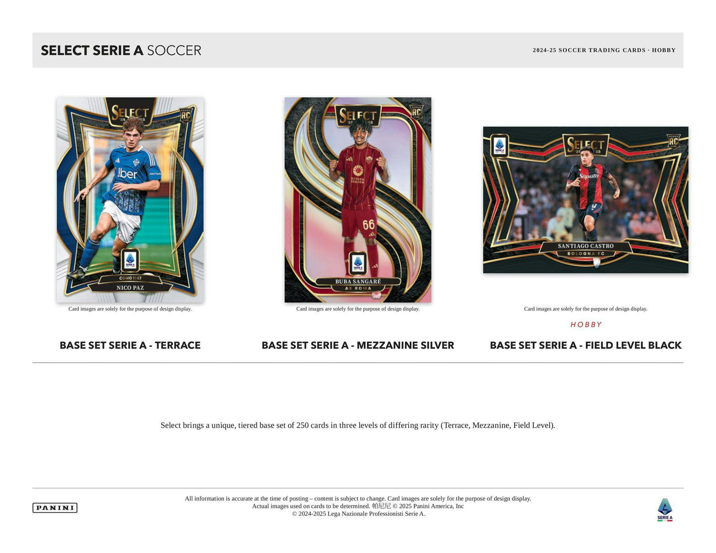 2024 - 25 Panini Select Serie A Soccer Hobby Box - Columbia Hobby - Sports Card Boxes - Toploaders - Card Savers