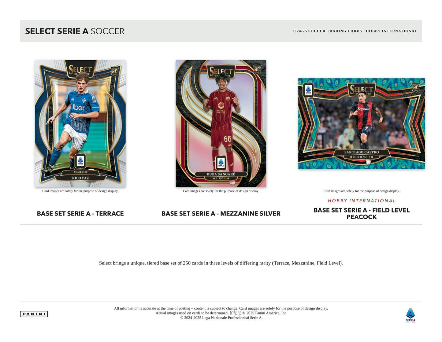 2024 - 25 Panini Select Serie A Soccer International Hobby Box – Columbia Sports Cards & More - Columbia Hobby - Sports Card Boxes - Toploaders - Card Savers
