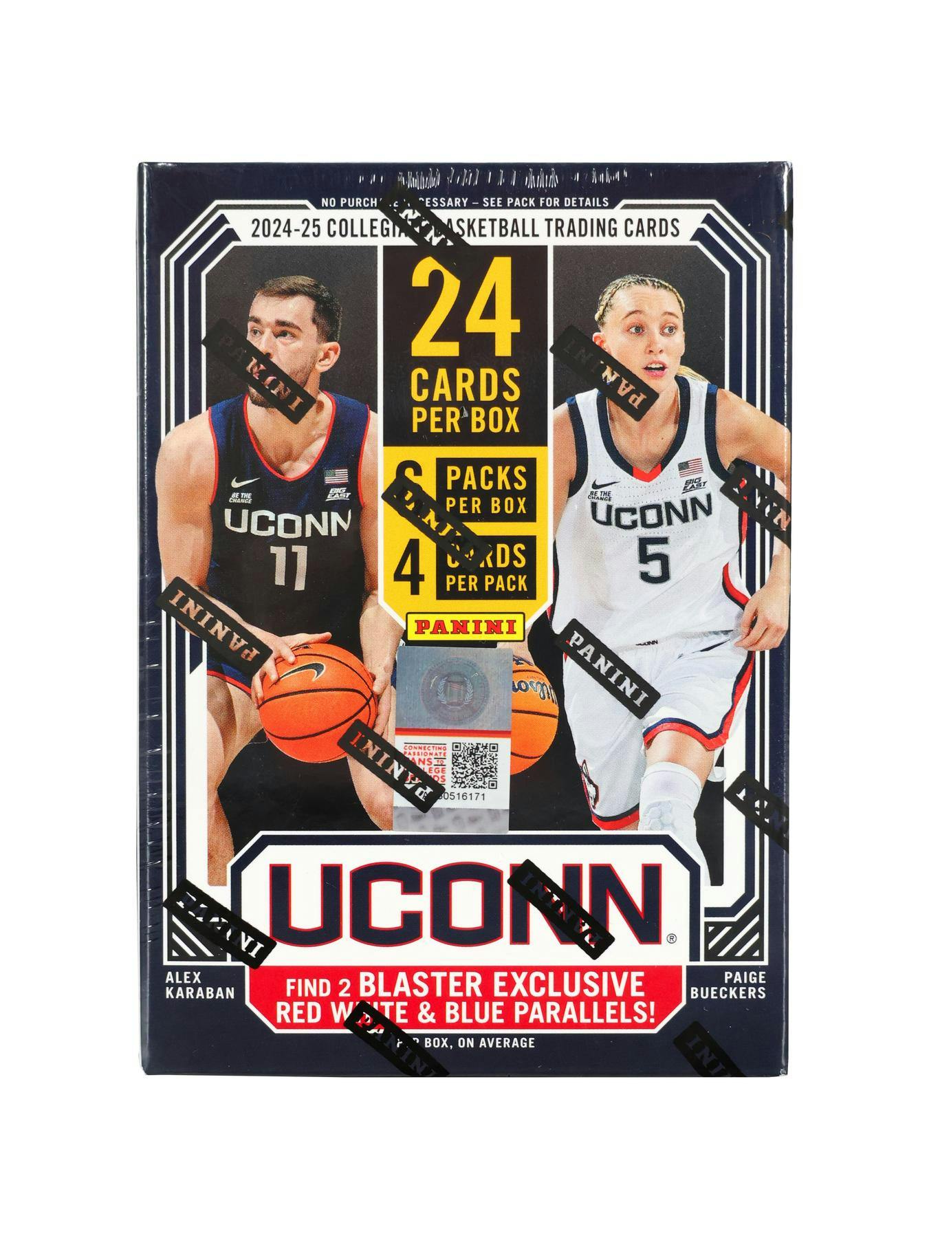 2024 - 25 Panini UConn Collegiate Basketball 6 - Pack Blaster Box - Columbia Hobby - Sports Card Boxes - Toploaders - Card Savers