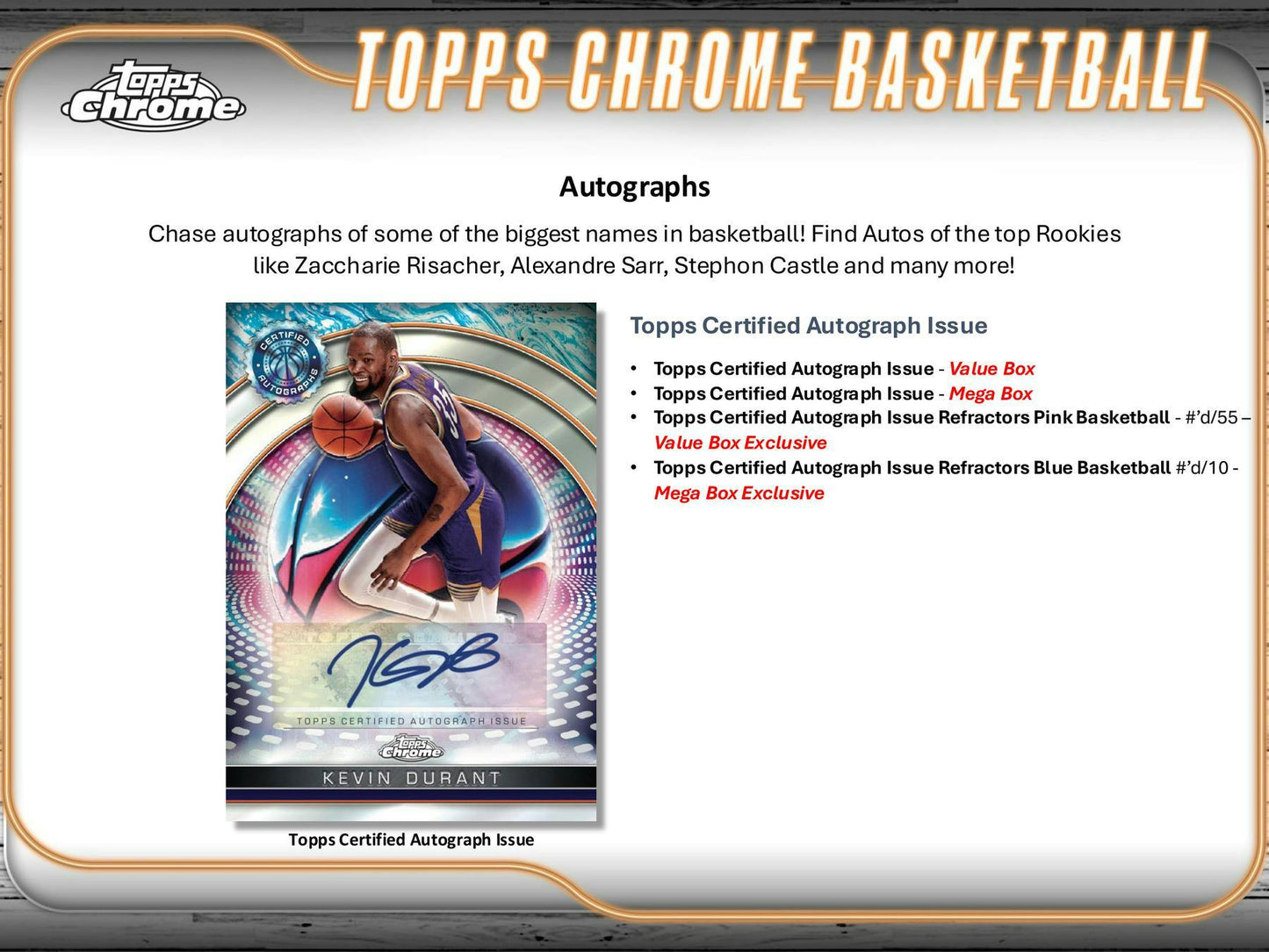2024 - 25 Topps Chrome Basketball 8 - Pack Blaster Box - Columbia Hobby - Sports Card Boxes - Toploaders - Card Savers