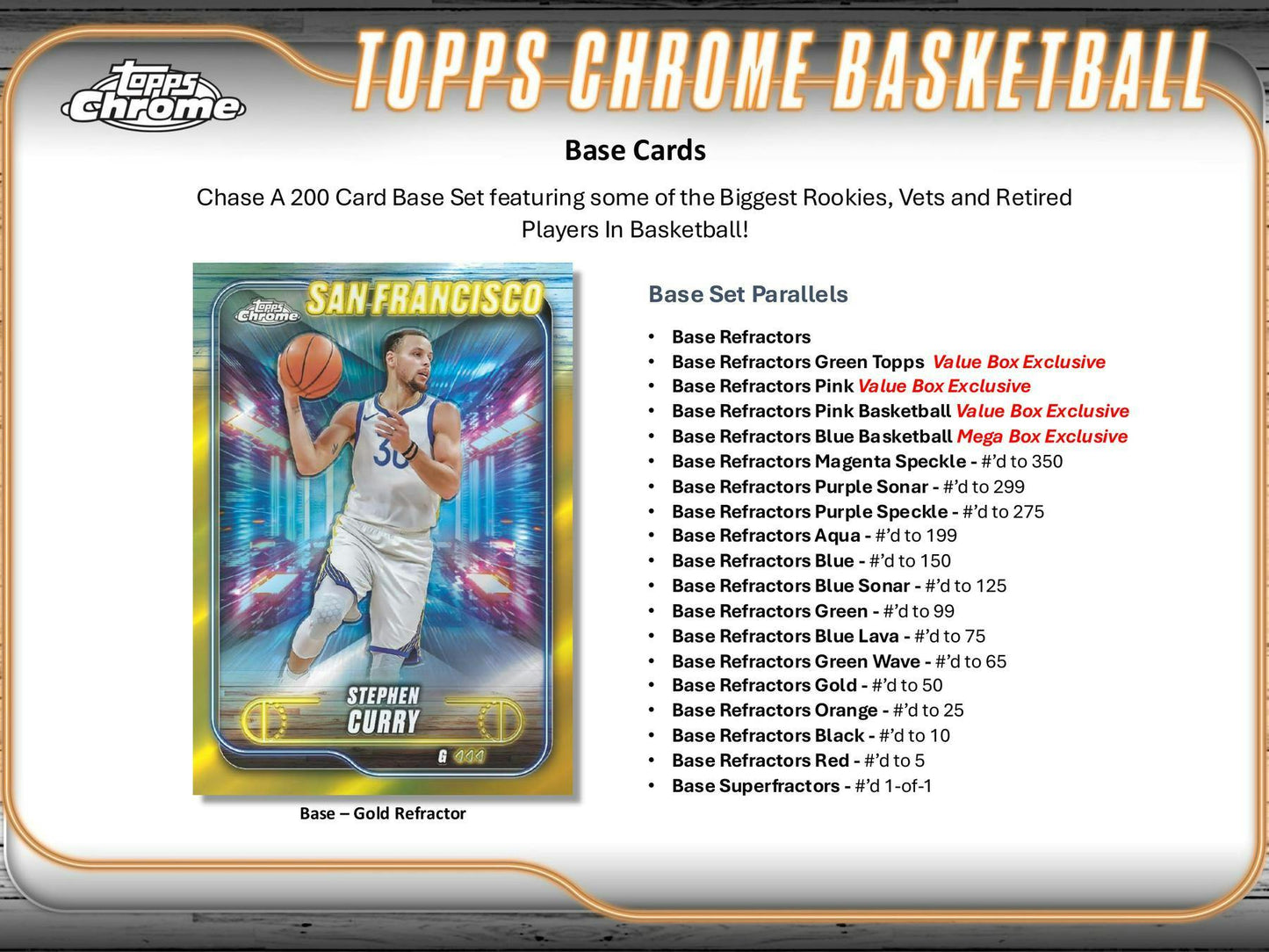 2024 - 25 Topps Chrome Basketball 8 - Pack Blaster Box - Columbia Hobby - Sports Card Boxes - Toploaders - Card Savers