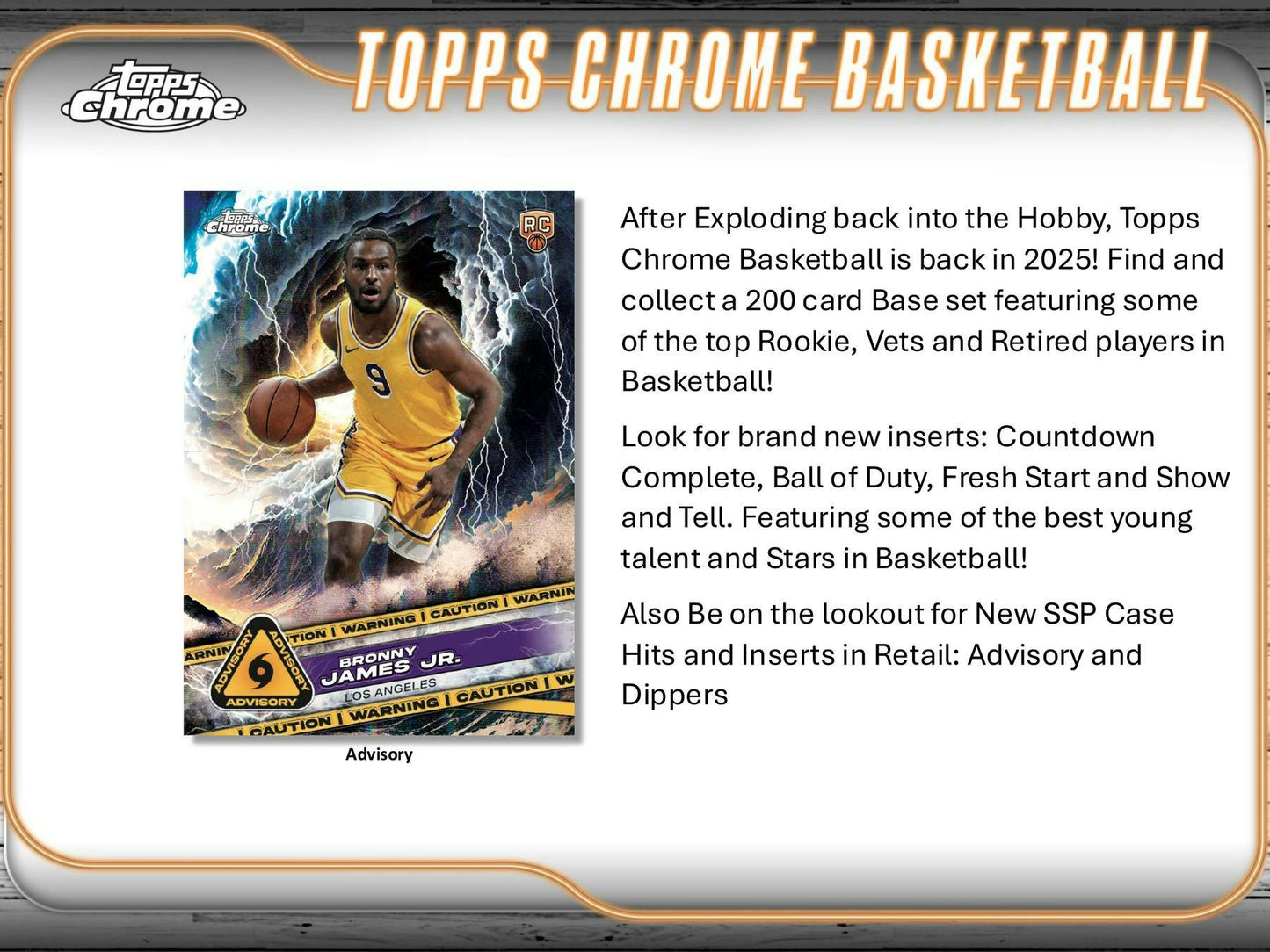 2024 - 25 Topps Chrome Basketball 8 - Pack Blaster Box - Columbia Hobby - Sports Card Boxes - Toploaders - Card Savers