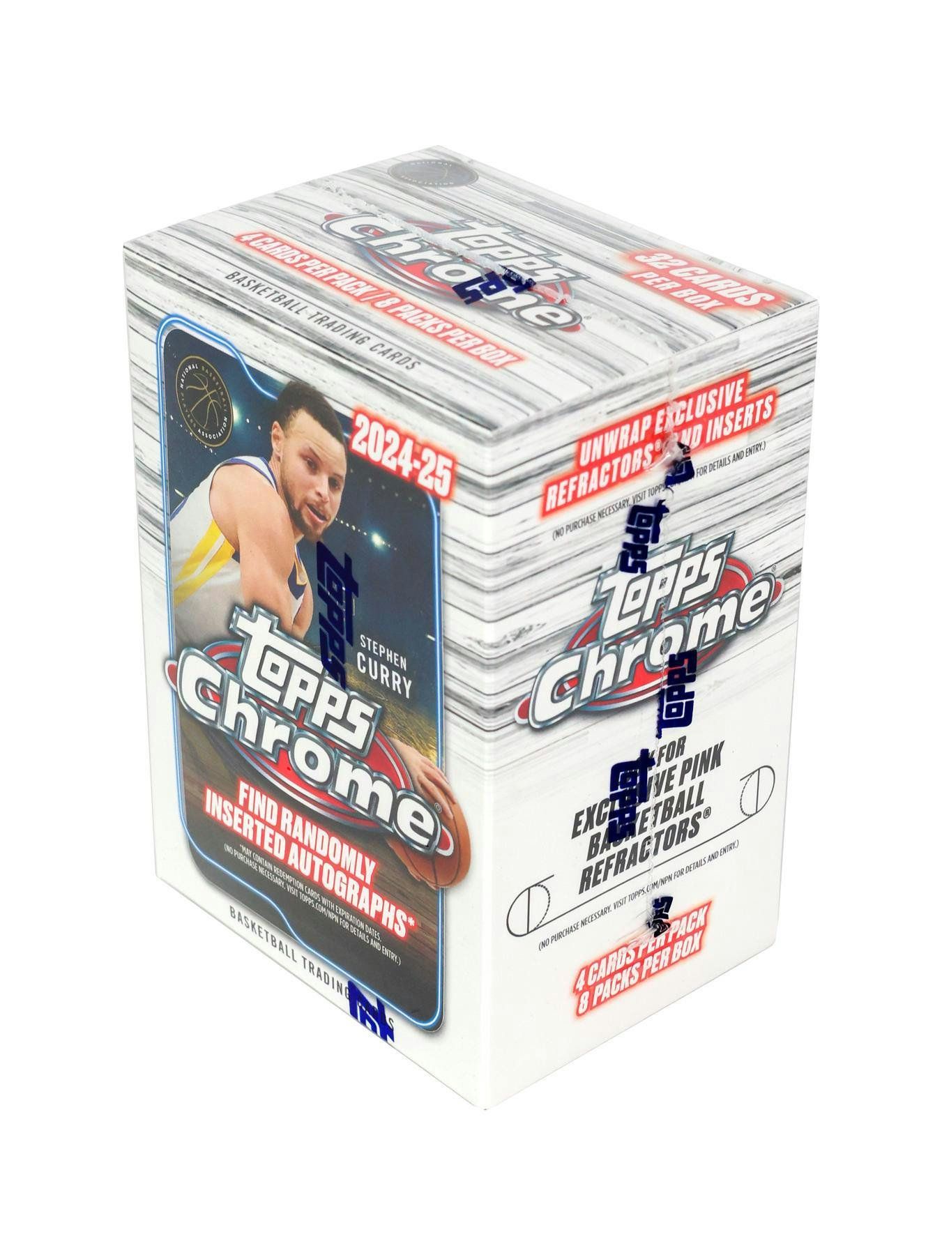 2024 - 25 Topps Chrome Basketball 8 - Pack Blaster Box - Columbia Hobby - Sports Card Boxes - Toploaders - Card Savers
