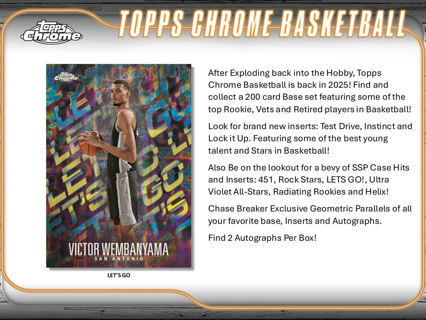 2024 - 25 Topps Chrome Basketball Breaker Delight Box - Columbia Hobby - Sports Card Boxes - Toploaders - Card Savers