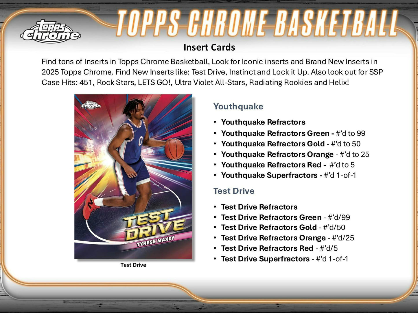 2024 - 25 Topps Chrome Basketball Hobby Box - Columbia Hobby - Sports Card Boxes - Toploaders - Card Savers