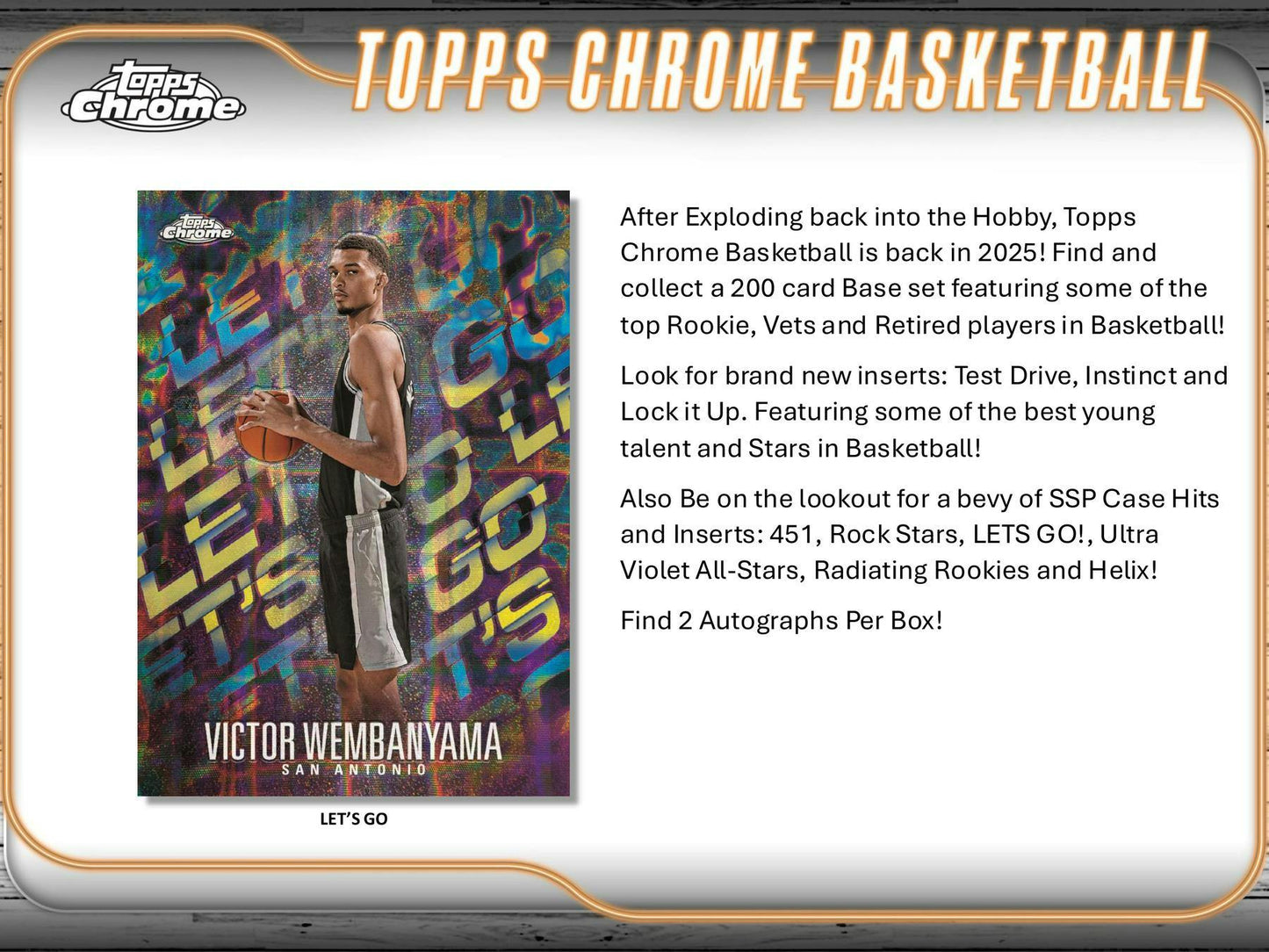 2024 - 25 Topps Chrome Basketball Hobby Box - Columbia Hobby - Sports Card Boxes - Toploaders - Card Savers