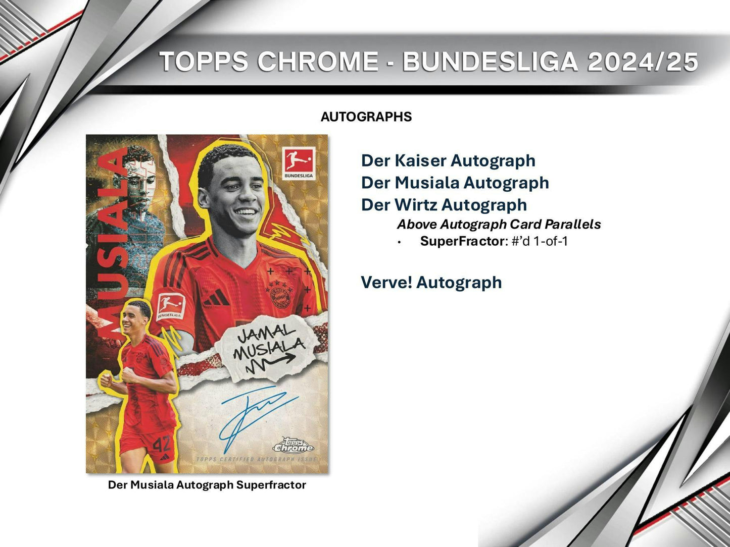2024 - 25 Topps Chrome Bundesliga Hobby Box | Columbia Sports Cards & More - Columbia Hobby - Sports Card Boxes - Toploaders - Card Savers
