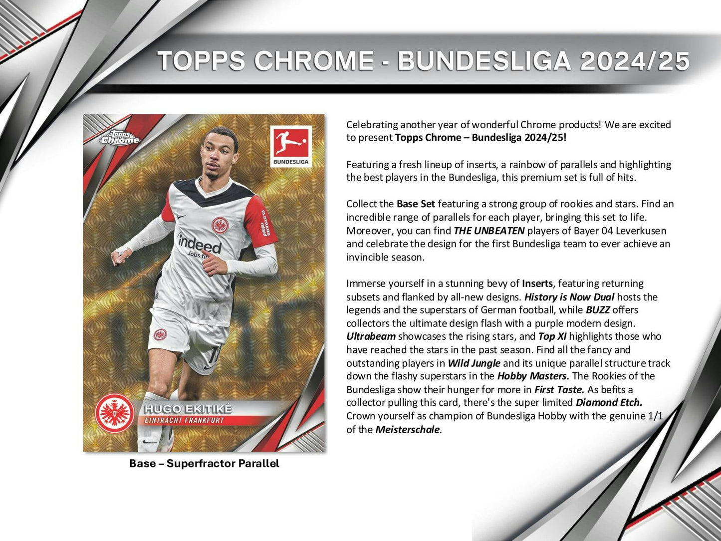 2024 - 25 Topps Chrome Bundesliga Hobby Box | Columbia Sports Cards & More - Columbia Hobby - Sports Card Boxes - Toploaders - Card Savers