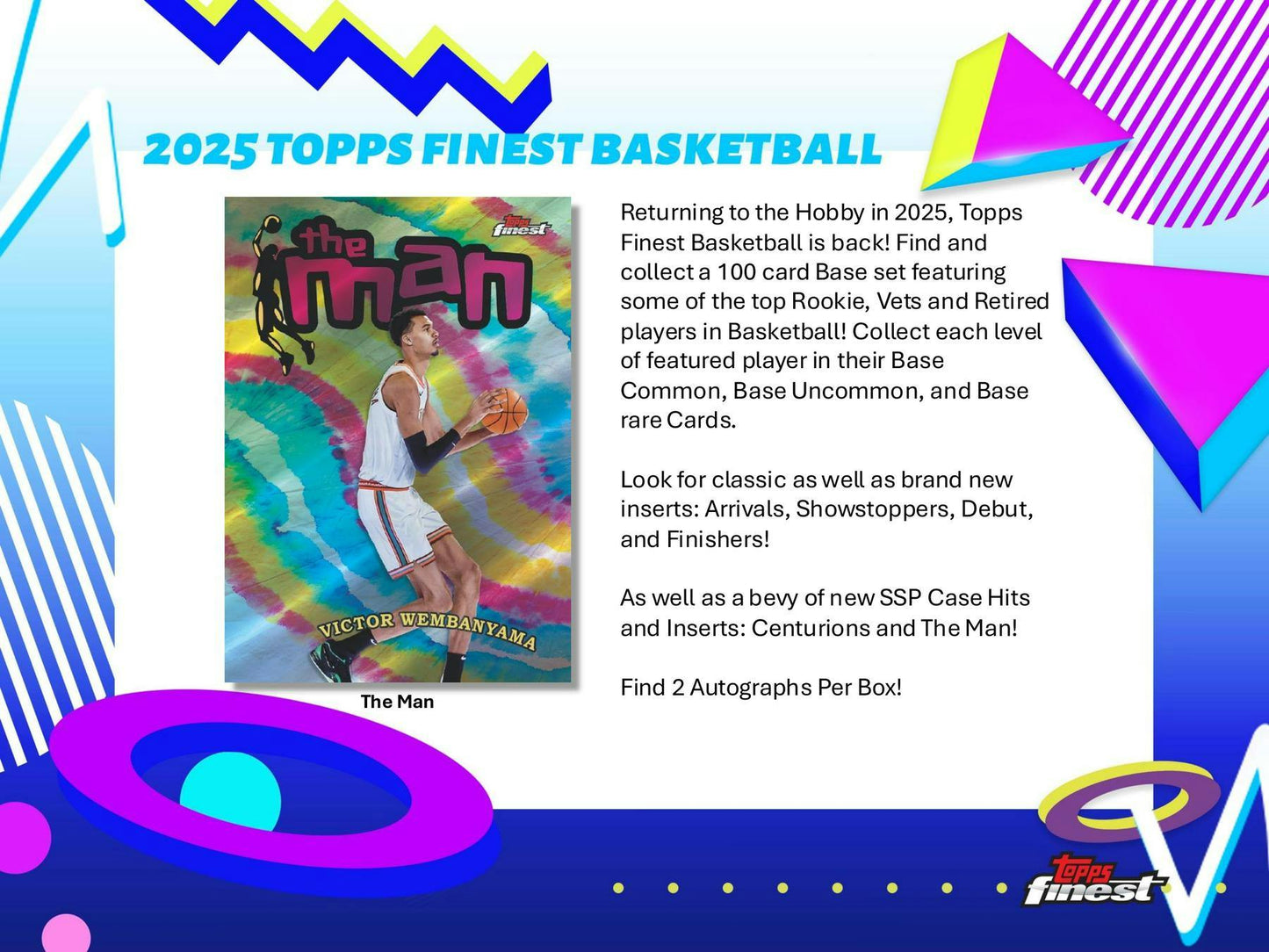 2024 - 25 Topps Finest Basketball Hobby Box | Columbia Sports Cards - Columbia Hobby - Sports Card Boxes - Toploaders - Card Savers