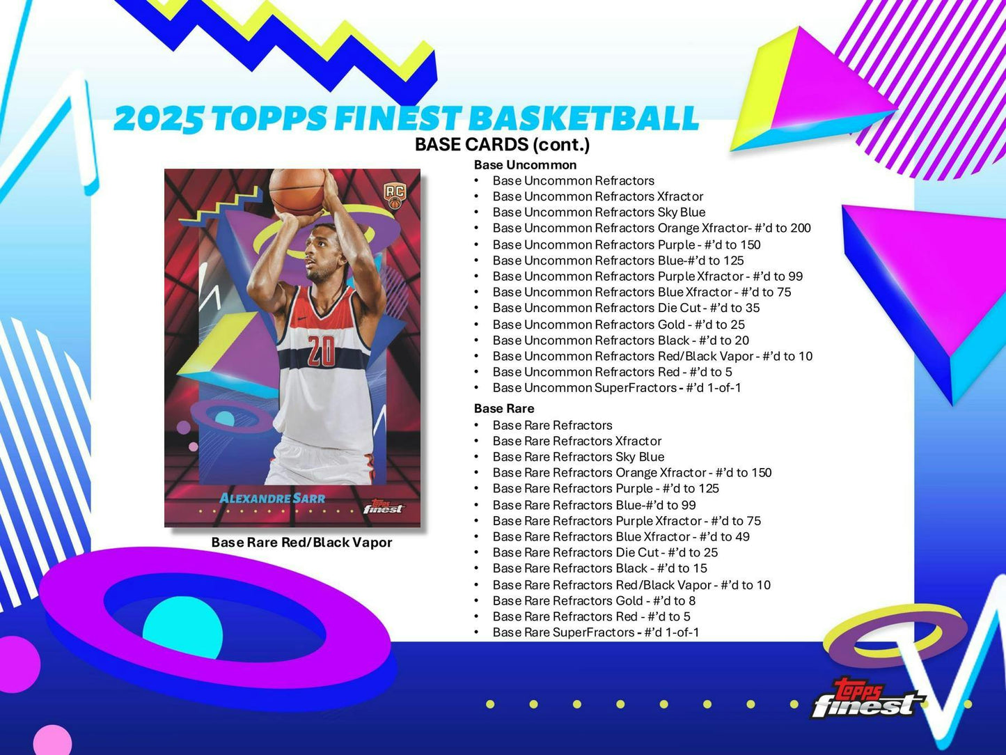 2024 - 25 Topps Finest Basketball Hobby Box | Columbia Sports Cards - Columbia Hobby - Sports Card Boxes - Toploaders - Card Savers