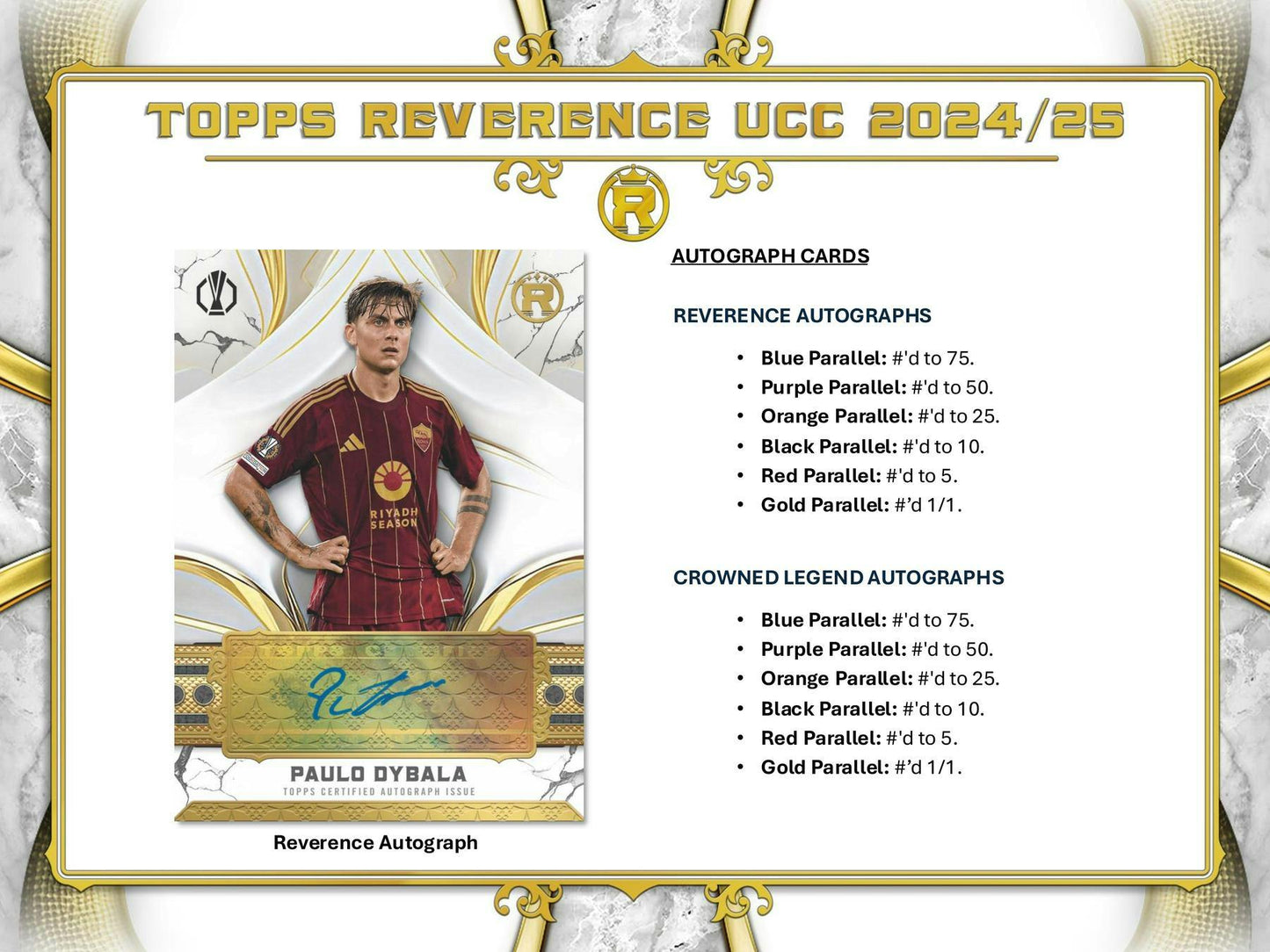 2024 - 25 Topps Reverence UEFA Club Competitions Soccer Hobby Box - Columbia Hobby - Sports Card Boxes - Toploaders - Card Savers