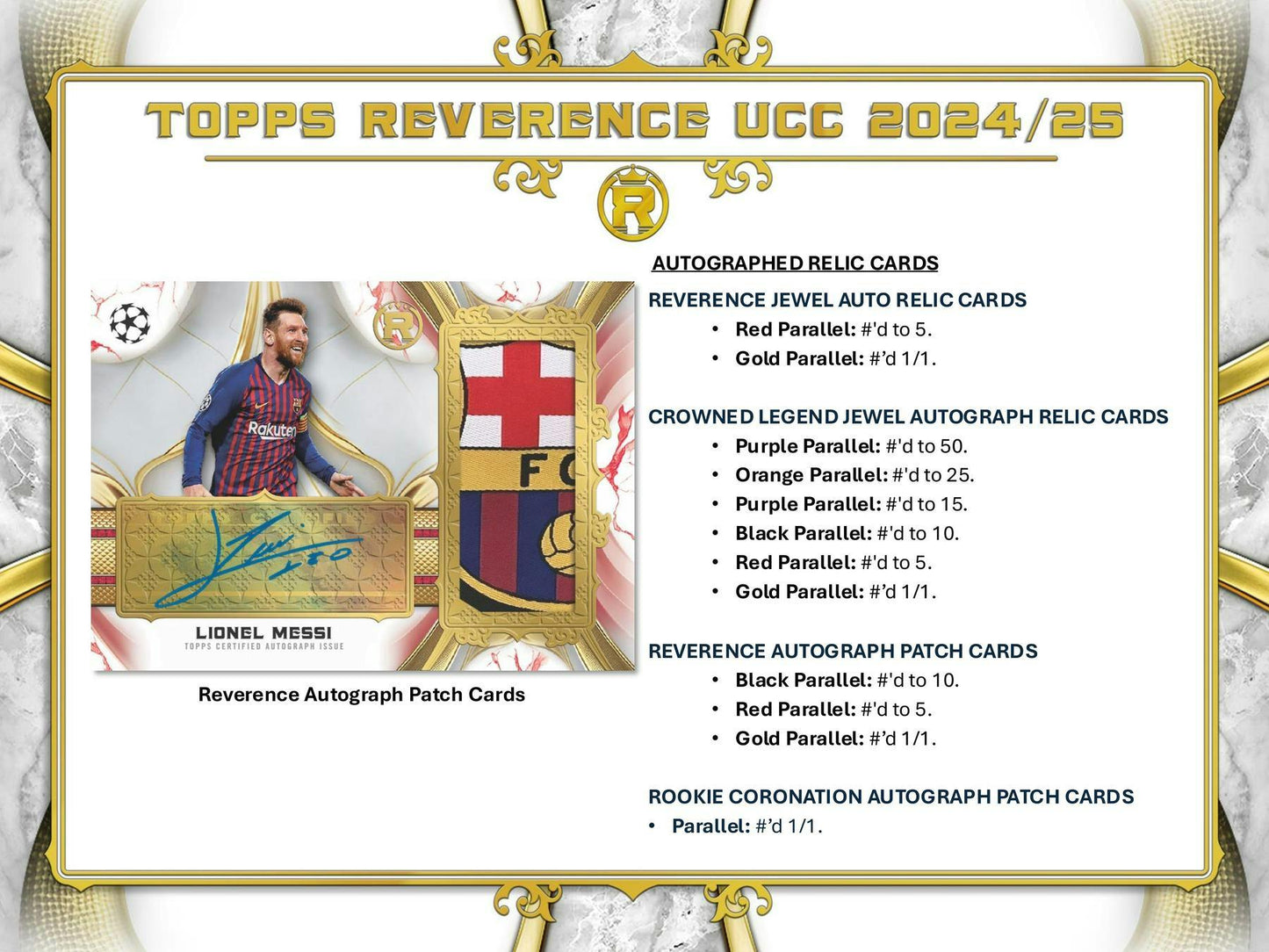 2024 - 25 Topps Reverence UEFA Club Competitions Soccer Hobby Box - Columbia Hobby - Sports Card Boxes - Toploaders - Card Savers