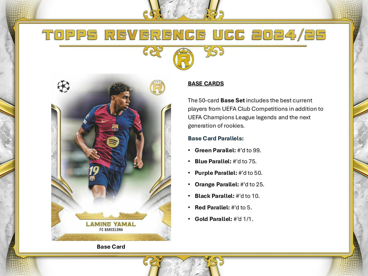 2024 - 25 Topps Reverence UEFA Club Competitions Soccer Hobby Box - Columbia Hobby - Sports Card Boxes - Toploaders - Card Savers