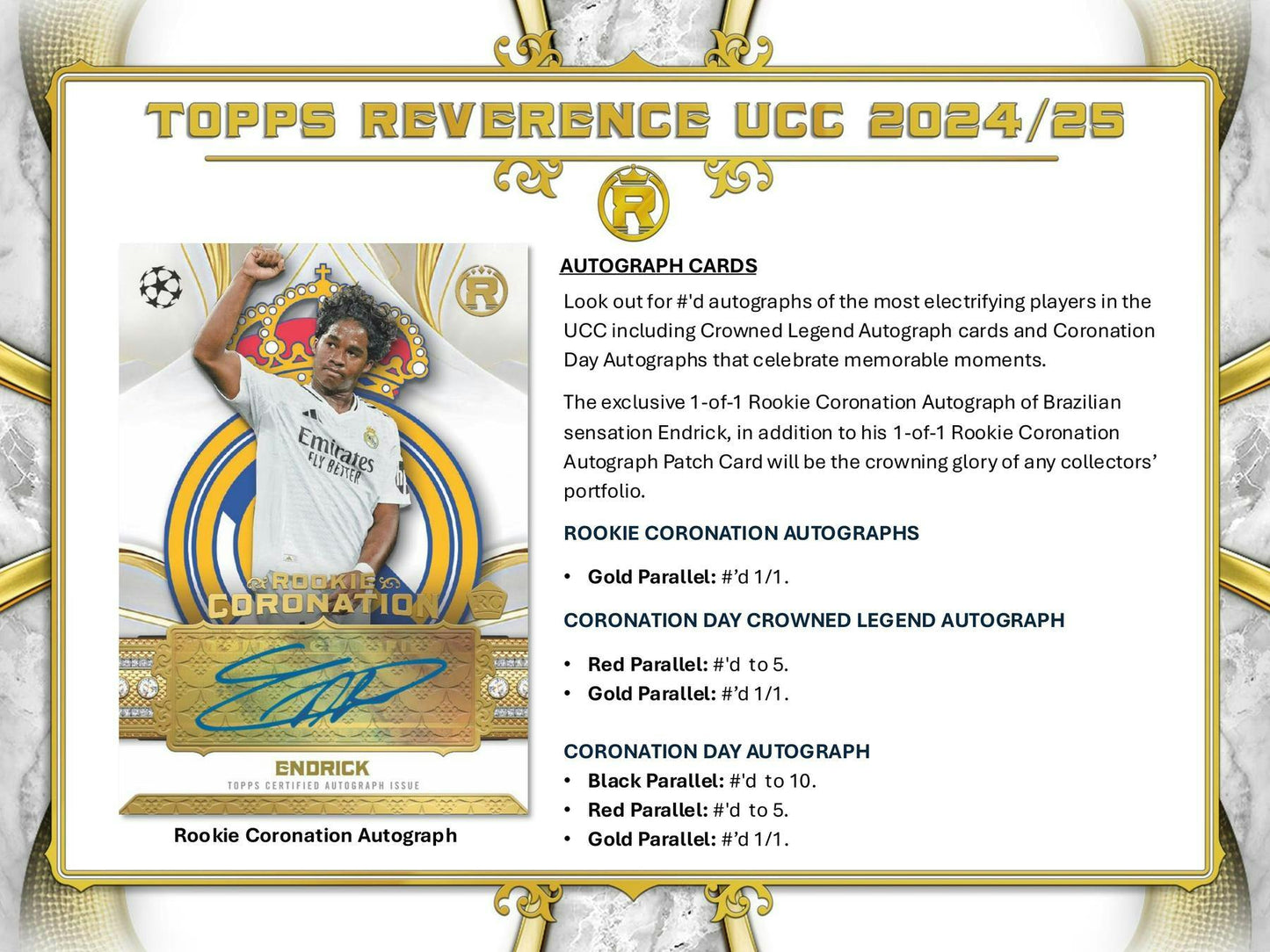 2024 - 25 Topps Reverence UEFA Club Competitions Soccer Hobby Box - Columbia Hobby - Sports Card Boxes - Toploaders - Card Savers