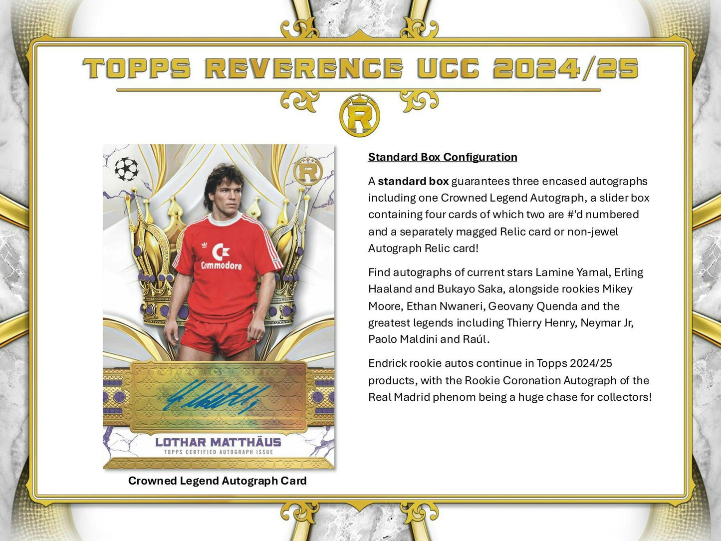 2024 - 25 Topps Reverence UEFA Club Competitions Soccer Hobby Box - Columbia Hobby - Sports Card Boxes - Toploaders - Card Savers