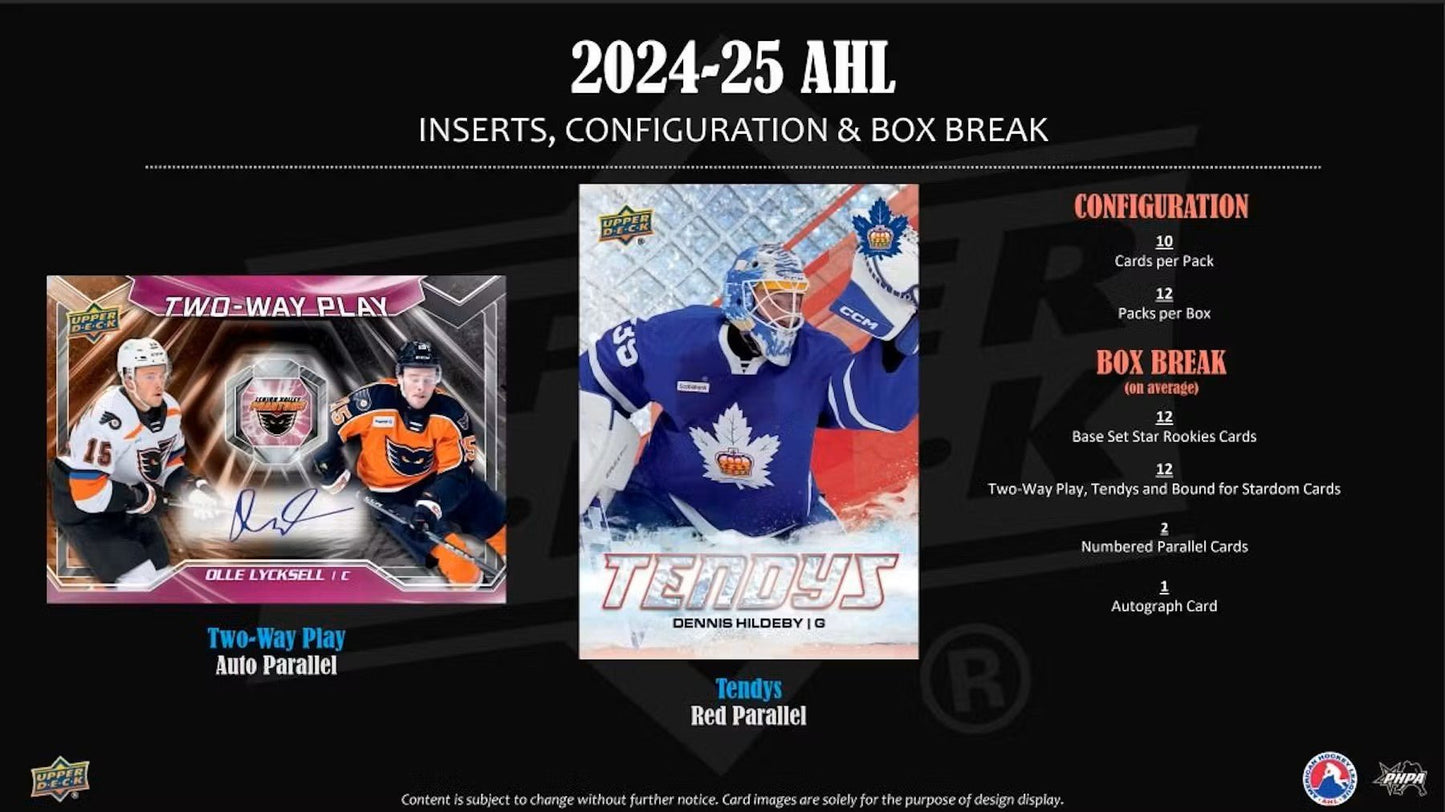 2024 - 25 Upper Deck AHL Hockey Hobby Box - Columbia Hobby - Sports Card Boxes - Toploaders - Card Savers