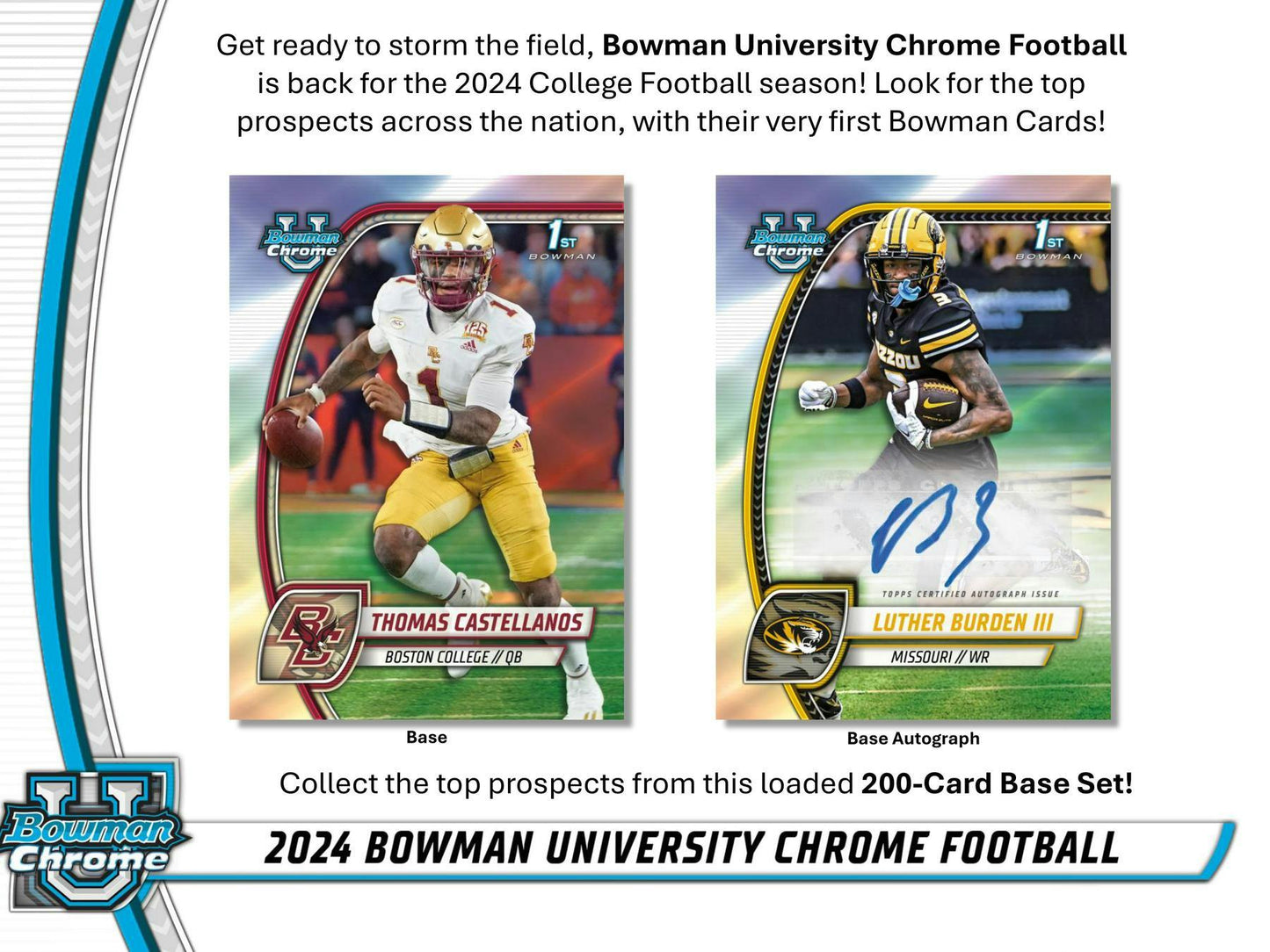 2024 Bowman University Chrome Football Monster Box - Columbia Hobby - Sports Card Boxes - Toploaders - Card Savers