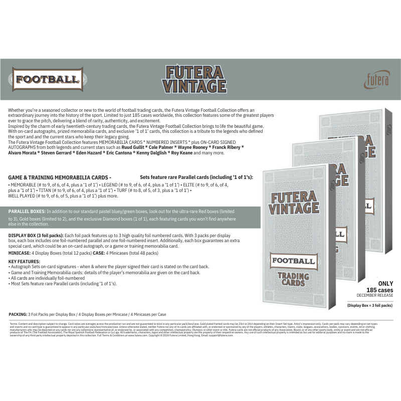 2024 Futera Vintage Football Soccer Hobby Box - Columbia Hobby - Sports Card Boxes - Toploaders - Card Savers
