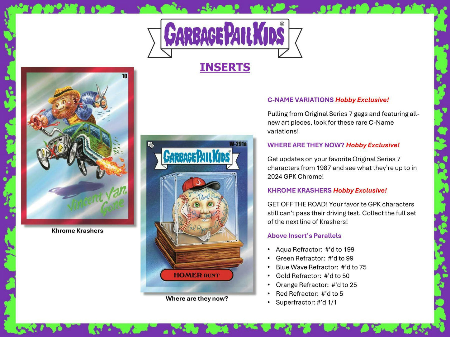 2024 Garbage Pail Kids Chrome Series 7 Hobby Box (Topps 2024) - Columbia Hobby - Sports Card Boxes - Toploaders - Card Savers