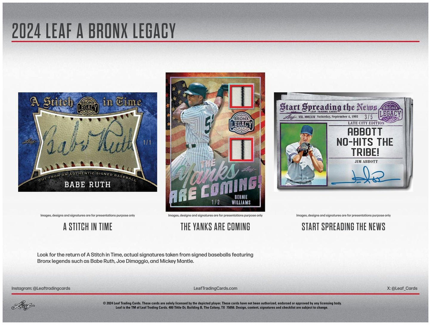 2024 Leaf A Bronx Legacy NYC Series 2 Baseball Hobby Box - Columbia Hobby - Sports Card Boxes - Toploaders - Card Savers