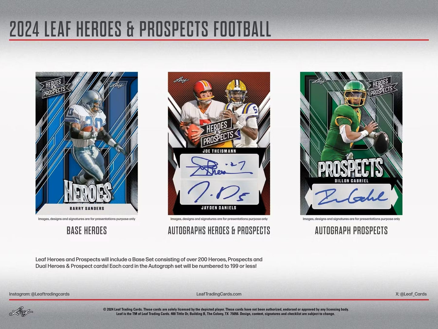 2024 Leaf Heroes & Prospects Football Hobby Box - Columbia Hobby - Sports Card Boxes - Toploaders - Card Savers