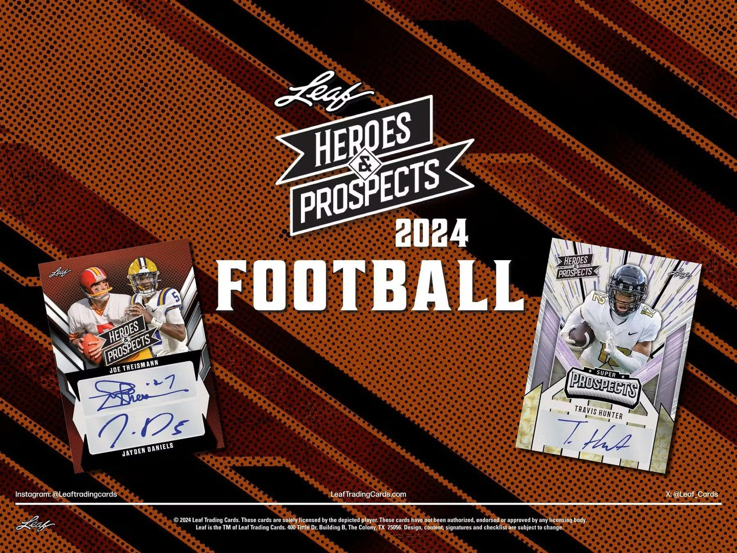 2024 Leaf Heroes & Prospects Football Hobby Jumbo Box - Columbia Hobby - Sports Card Boxes - Toploaders - Card Savers