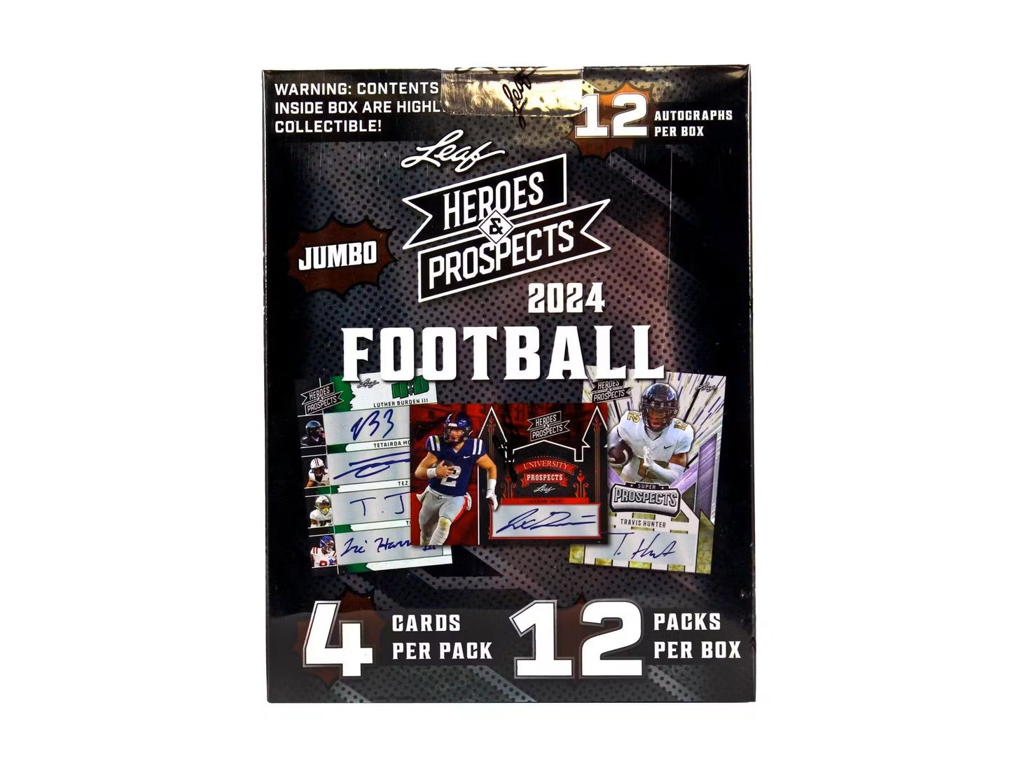 2024 Leaf Heroes & Prospects Football Hobby Jumbo Box - Columbia Hobby - Sports Card Boxes - Toploaders - Card Savers