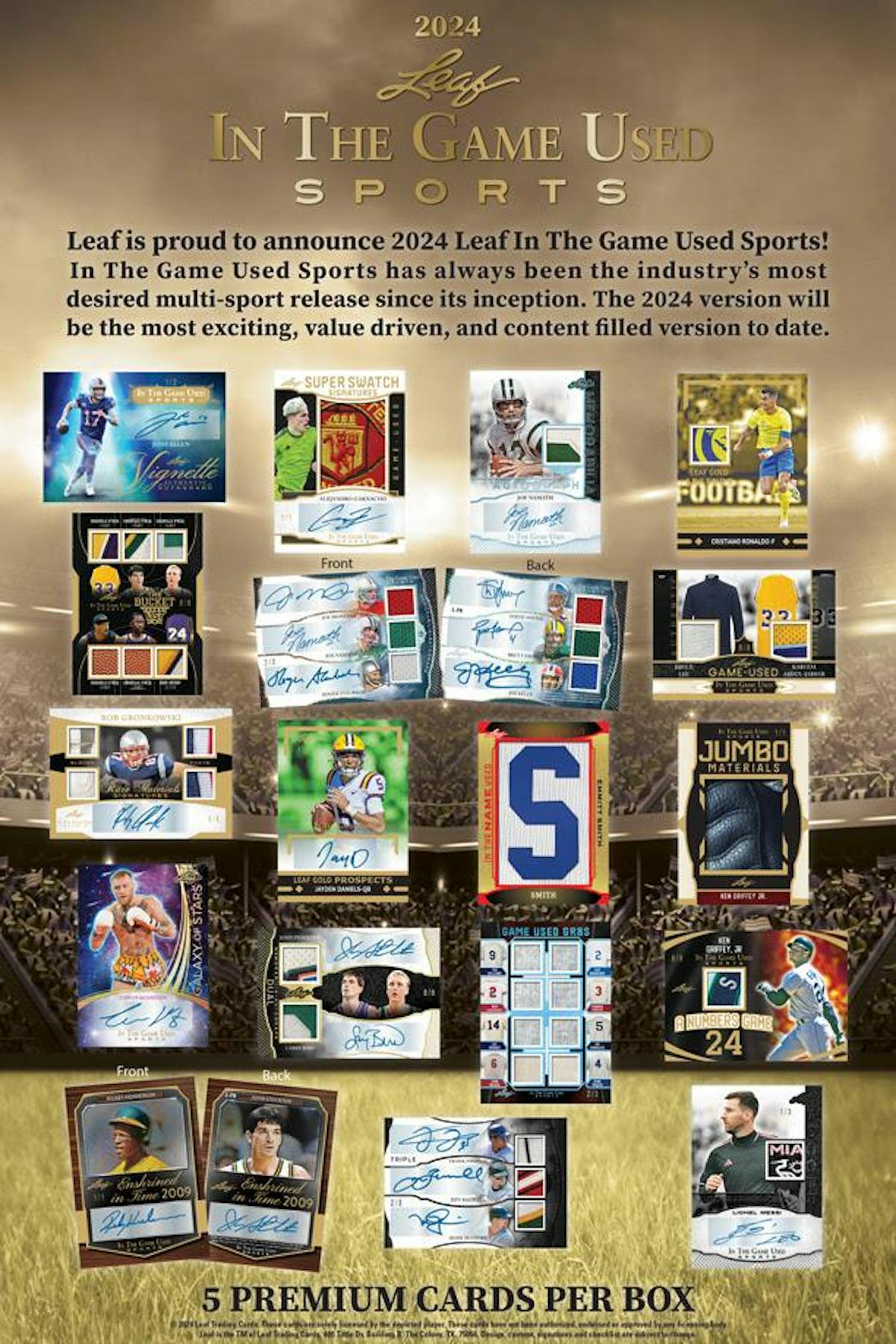 2024 Leaf In the Game Used Sports Hobby Box - Columbia Hobby - Sports Card Boxes - Toploaders - Card Savers