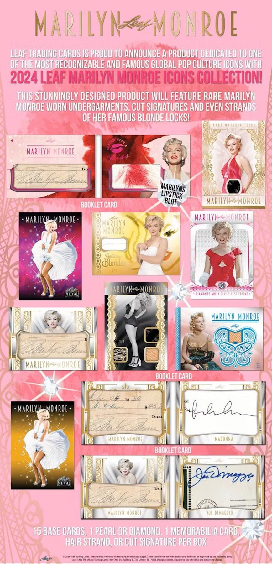 2024 Leaf Marilyn Monroe Icons Collection Hobby Box - Columbia Hobby - Sports Card Boxes - Toploaders - Card Savers