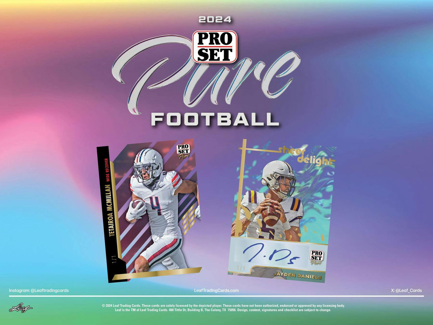 2024 Leaf Pro Set Pure Football Hobby Box - Columbia Hobby - Sports Card Boxes - Toploaders - Card Savers