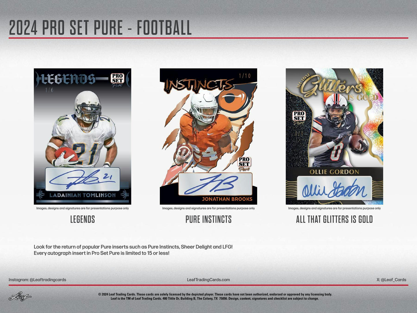 2024 Leaf Pro Set Pure Football Hobby Box - Columbia Hobby - Sports Card Boxes - Toploaders - Card Savers