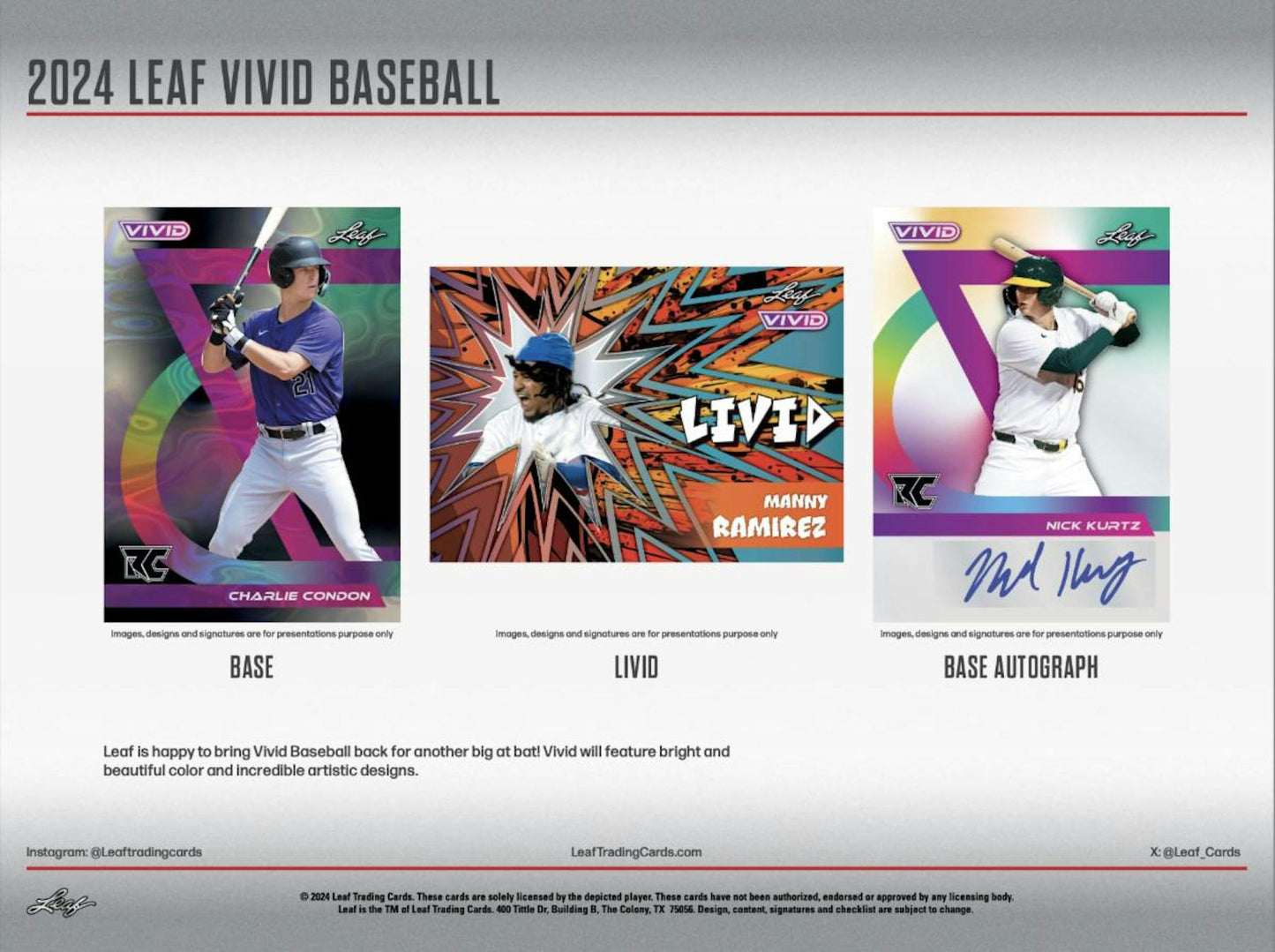 2024 Leaf Vivid Baseball Hobby Box - Columbia Hobby - Sports Card Boxes - Toploaders - Card Savers