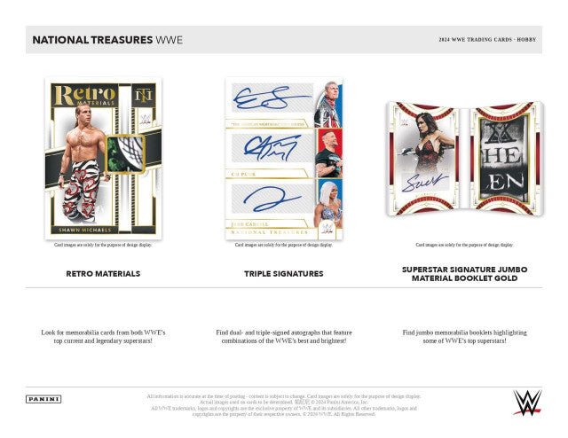 2024 Panini National Treasures WWE Wrestling Hobby Box - Columbia Hobby - Sports Card Boxes - Toploaders - Card Savers