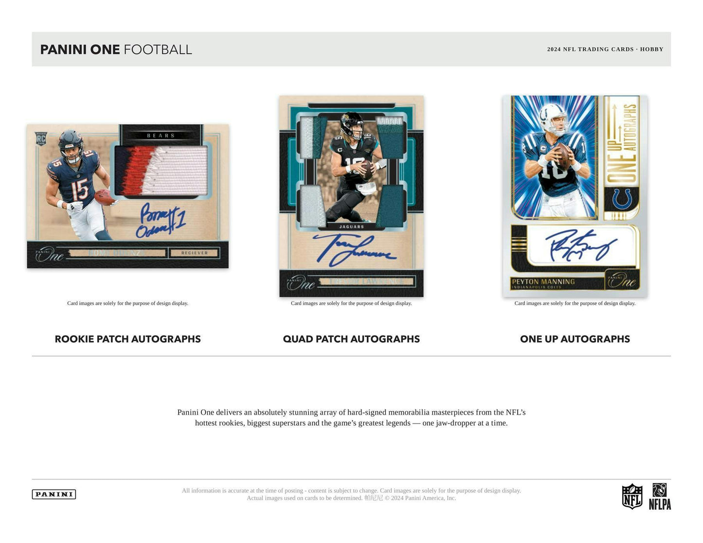 2024 Panini One Football Hobby Box | Columbia Sports Cards - Columbia Hobby - Sports Card Boxes - Toploaders - Card Savers