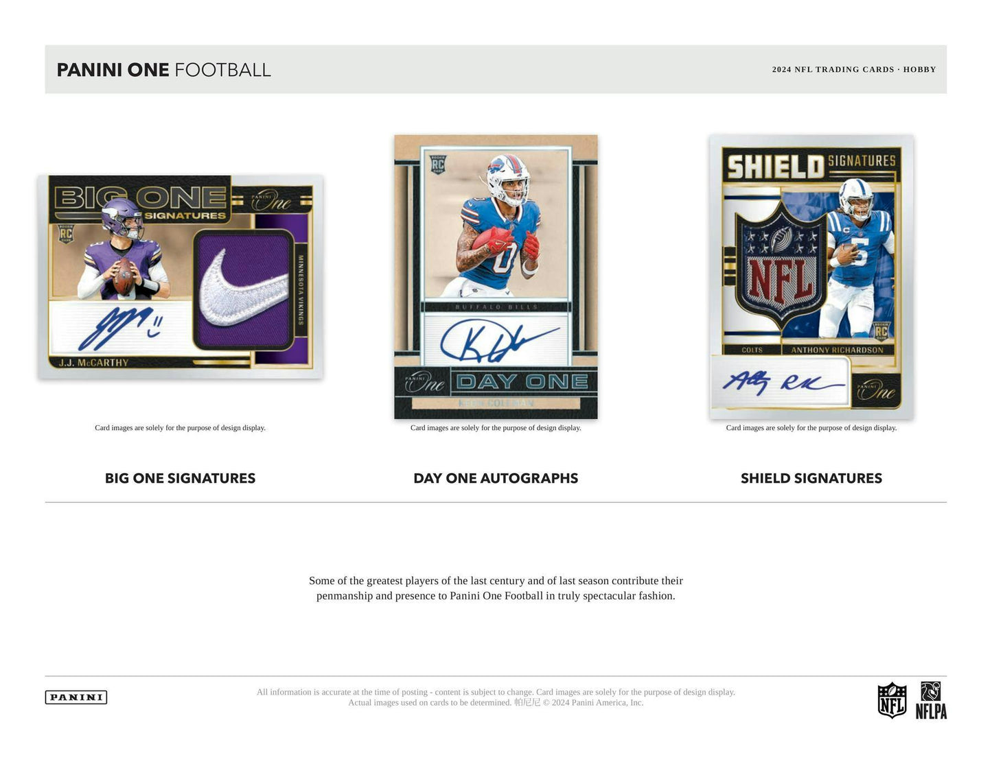 2024 Panini One Football Hobby Box | Columbia Sports Cards - Columbia Hobby - Sports Card Boxes - Toploaders - Card Savers
