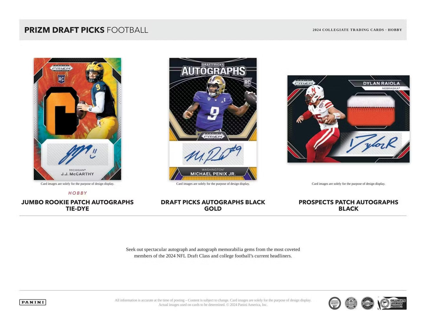 2024 Panini Prizm Draft Picks Football Hobby Box - Columbia Hobby - Sports Card Boxes - Toploaders - Card Savers
