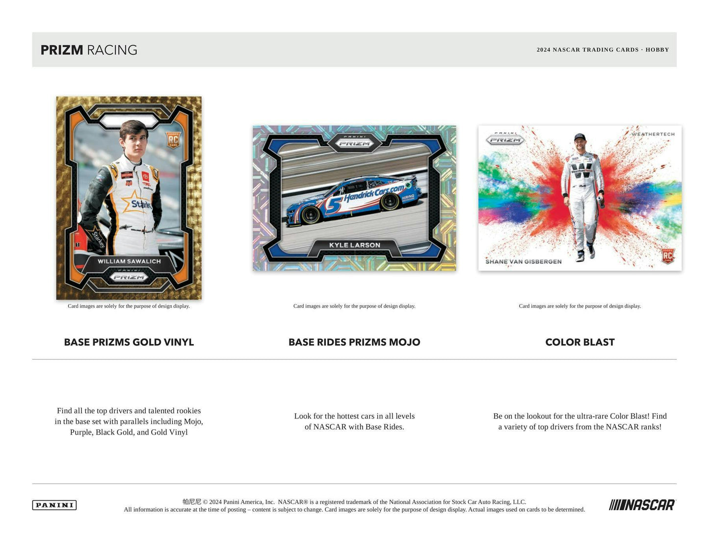 2024 Panini Prizm NASCAR Racing Hobby Box - Columbia Hobby - Sports Card Boxes - Toploaders - Card Savers