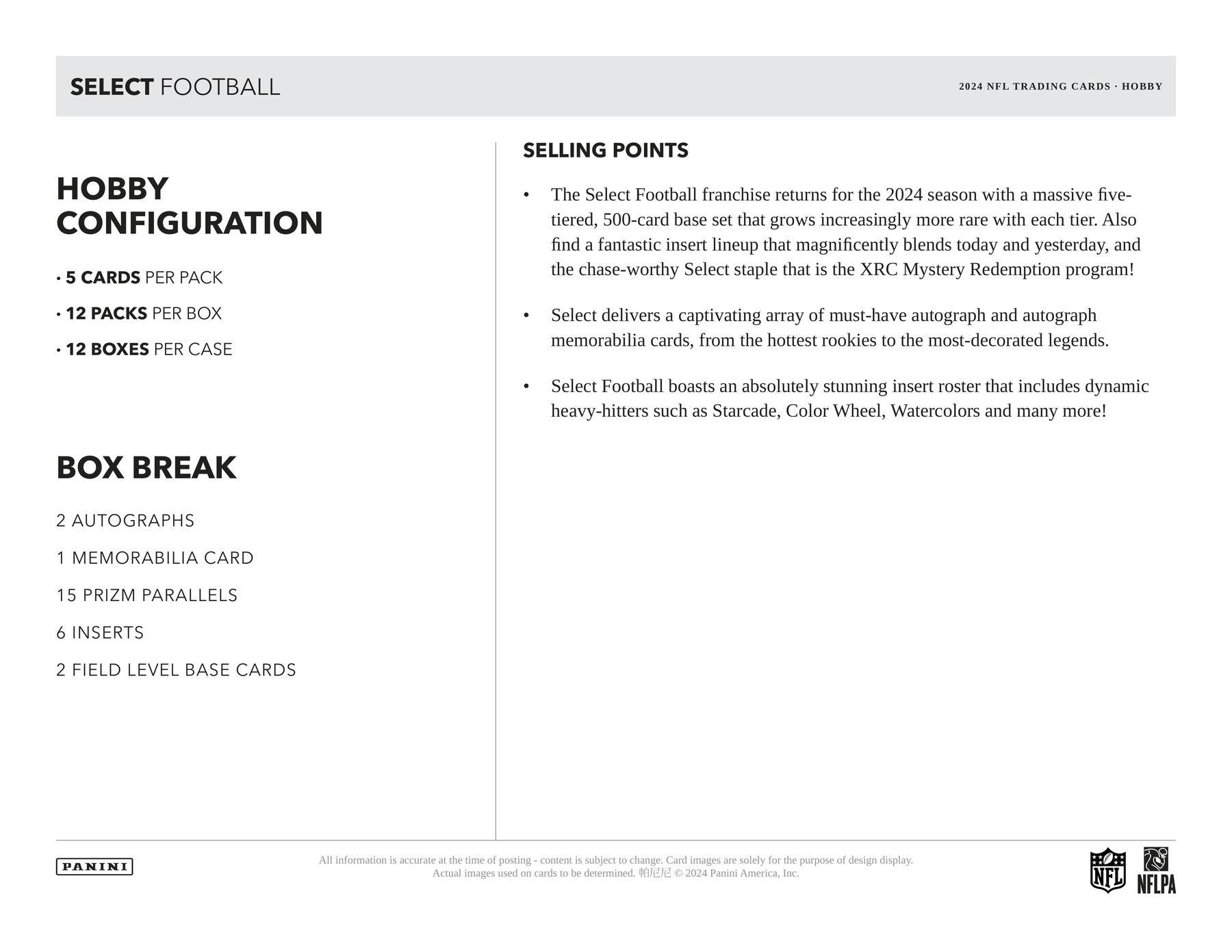 2024 Panini Select Football Hobby Box (Presale) - Columbia Hobby - Sports Card Boxes - Toploaders - Card Savers