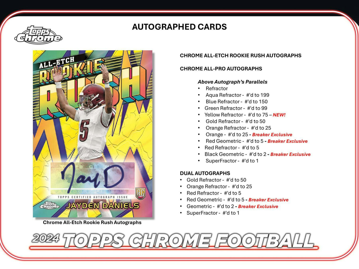 2024 Topps Chrome Football Hobby Box - Columbia Hobby - Sports Card Boxes - Toploaders - Card Savers