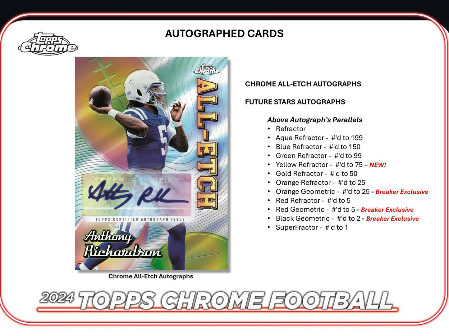2024 Topps Chrome Football Hobby Box - Columbia Hobby - Sports Card Boxes - Toploaders - Card Savers