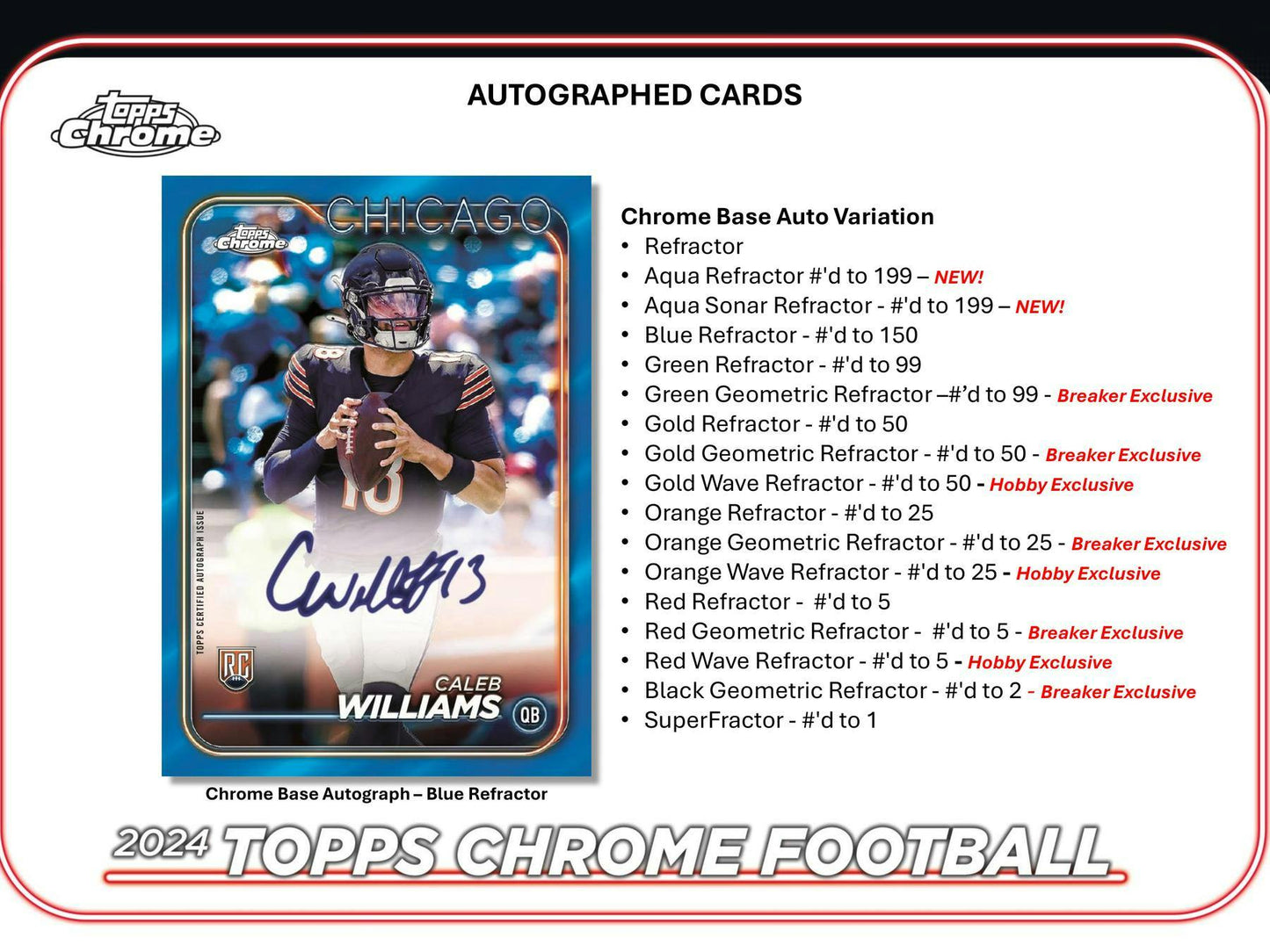2024 Topps Chrome Football Hobby Box - Columbia Hobby - Sports Card Boxes - Toploaders - Card Savers