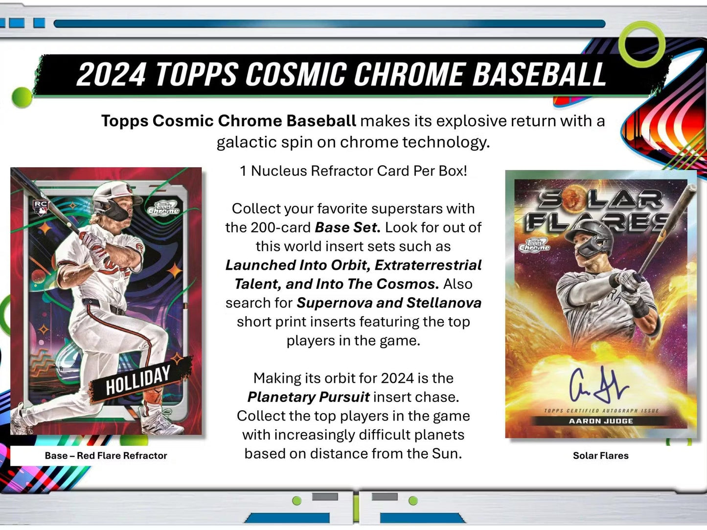 2024 Topps Cosmic Chrome Baseball Hobby Box - Columbia Hobby - Sports Card Boxes - Toploaders - Card Savers