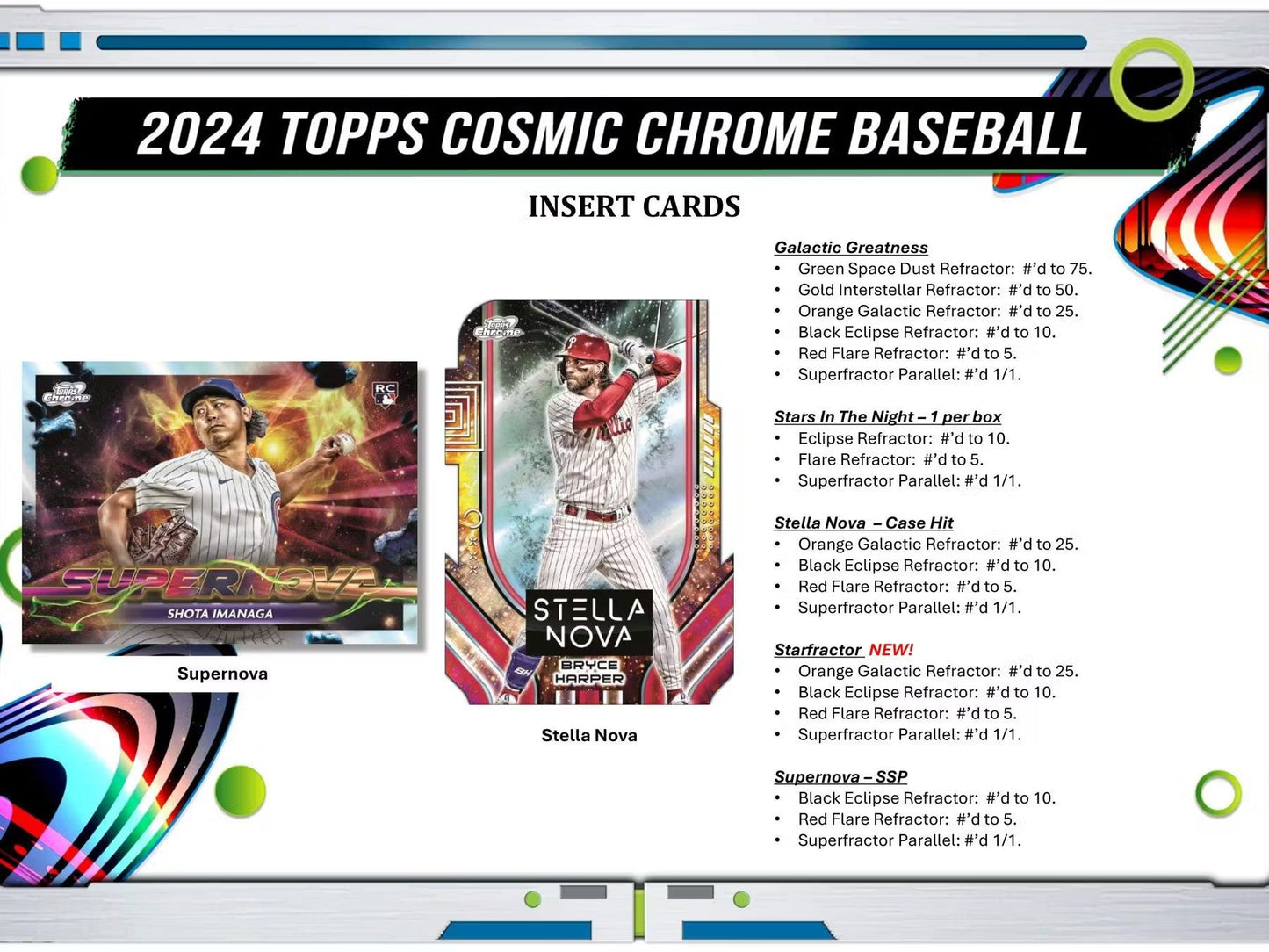 2024 Topps Cosmic Chrome Baseball Hobby Box - Columbia Hobby - Sports Card Boxes - Toploaders - Card Savers