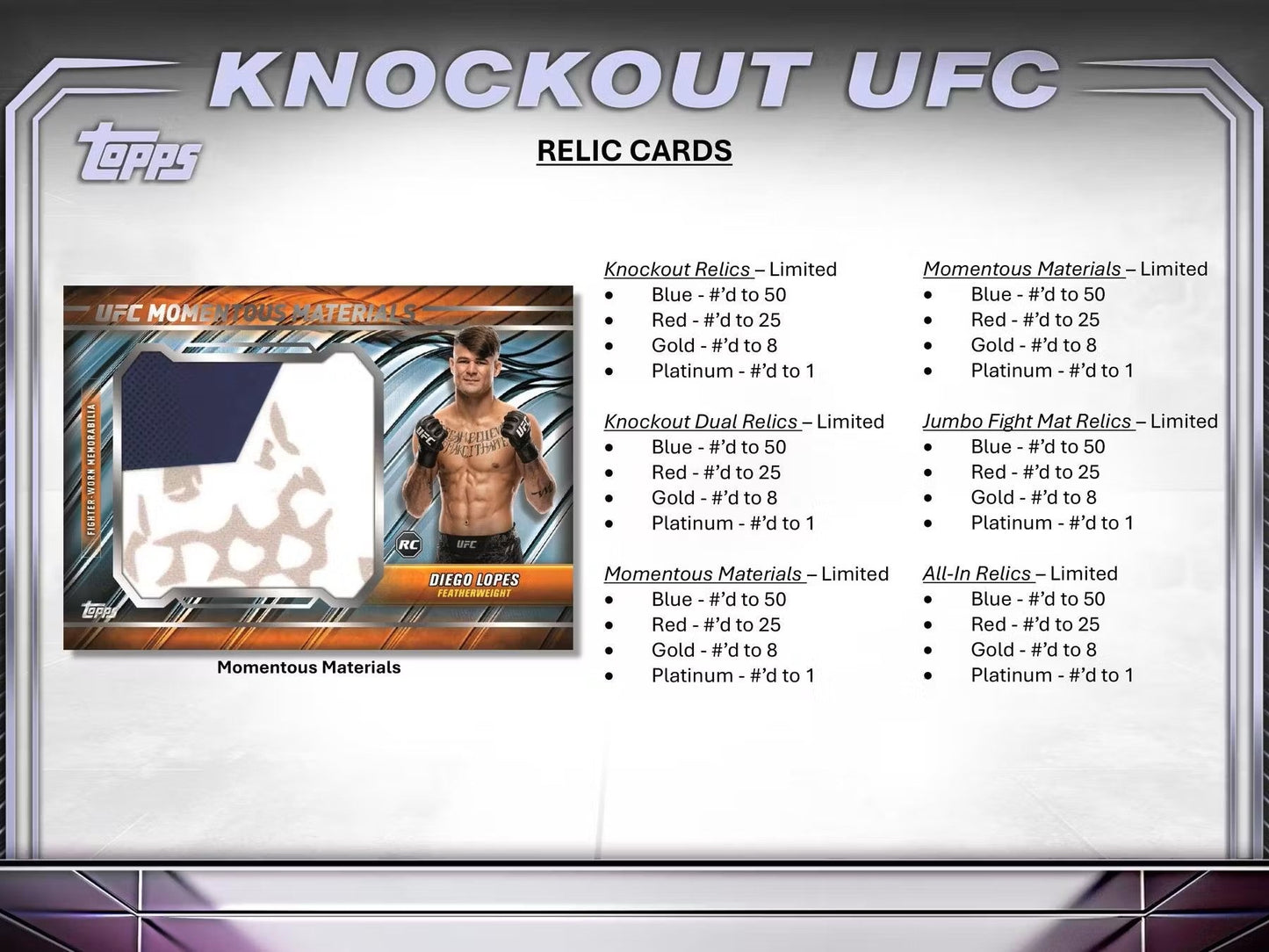 2024 Topps Knockout UFC Hobby Box - Columbia Hobby - Sports Card Boxes - Toploaders - Card Savers